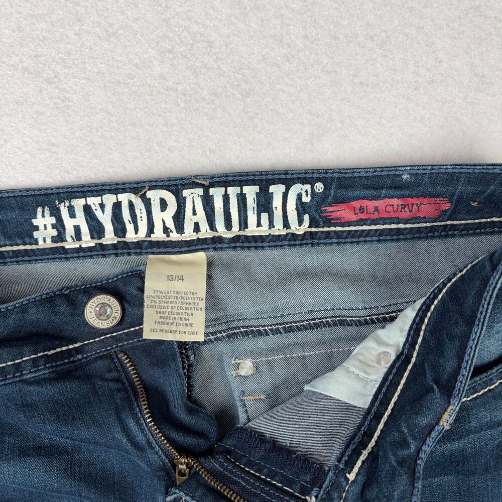 Hydraulic Lola Curvy Bootcut Jeans Juniors 13/14 Blue Denim Slim Embroidered Y2K - Picture 4 of 9